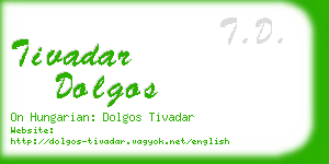 tivadar dolgos business card